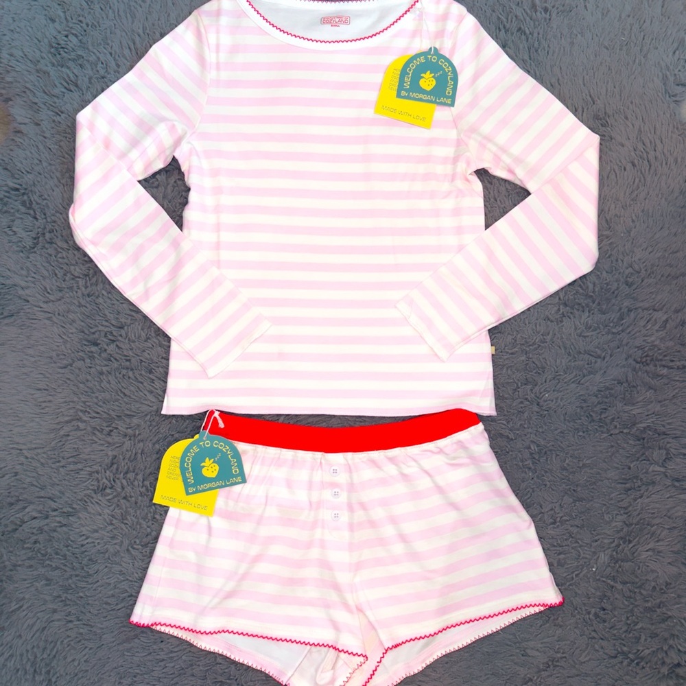 NWT cozyland Striped Pajamas